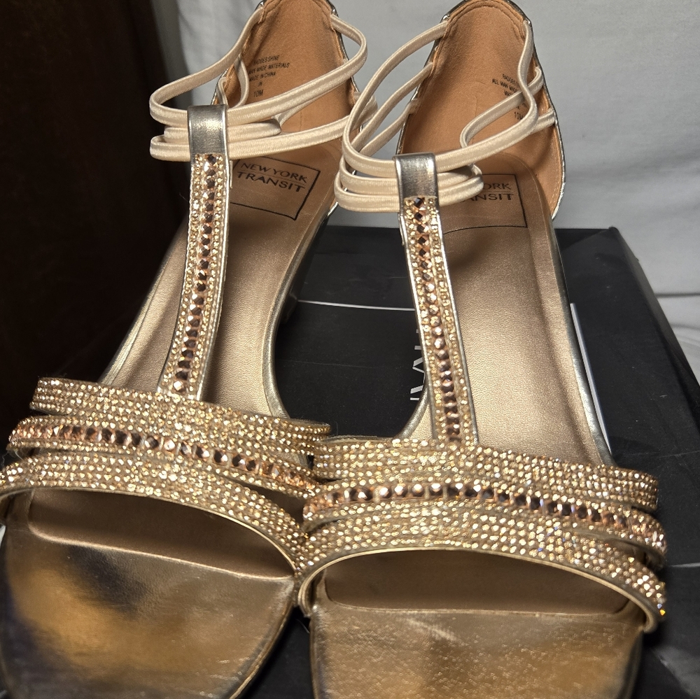 Rose Gold Wedge Sandals